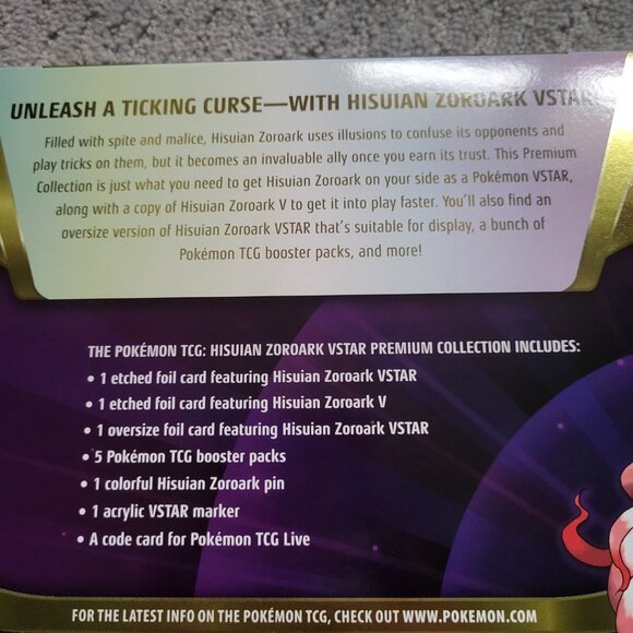 Pokémon TCG Hisuian Zoroark VSTAR Premium Collection Box 290-85084 New & Sealed - Picture 5 of 6